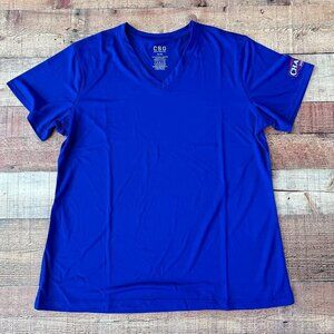 CSG champs sports gear Royal Blue v-neck tshirt women's xl